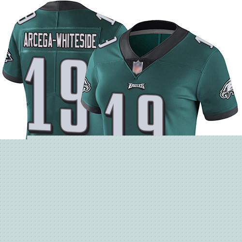 Women NFL Philadelphia Eagles #19 JJ Arcega-Whiteside Midnight Green Team Color Vapor->women nfl jersey->Women Jersey